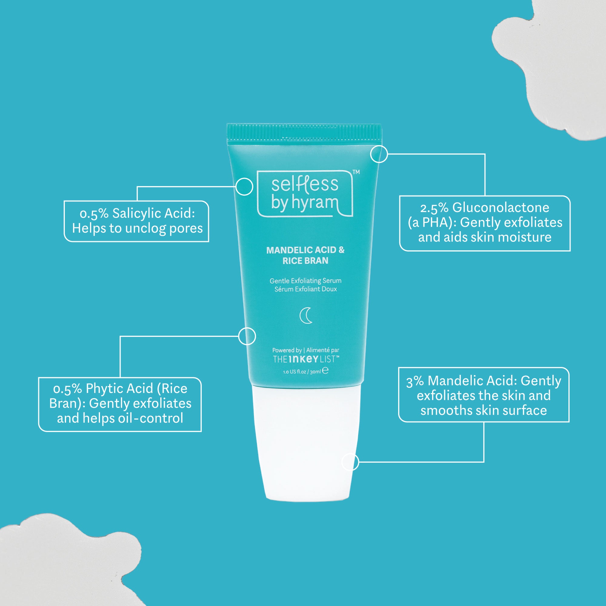 Mandelic Acid & Rice Bran Gentle Exfoliating Serum 30ml