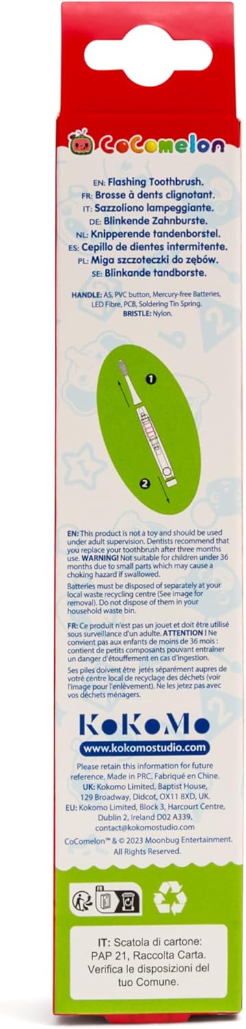 CoComelon Flashing Battery Powered Children's Toothbrush