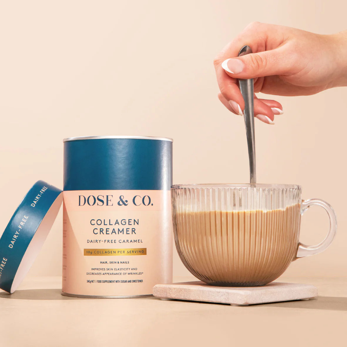 Dose & Co Dairy-Free Collagen Creamer - Caramel 340g