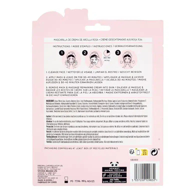 Pink Clay Cream Sheet Mask