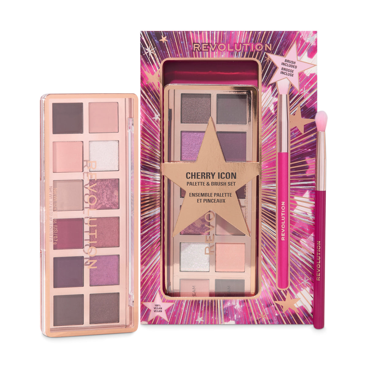 Revolution Cherry Icon Shadow Palette and Brush Set