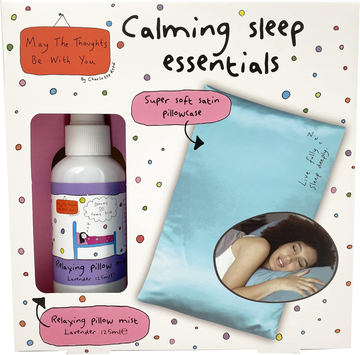 May The Thoughts be With You - Calming Essentials - Satin Pillow and Pillow Spray - Gift Set