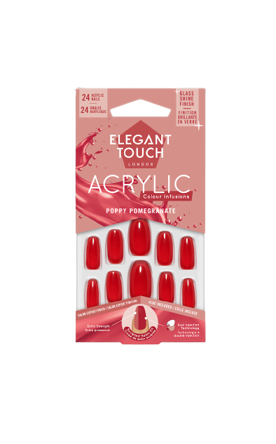 ET Colour Acrylic Nails Poppy Pomegranate