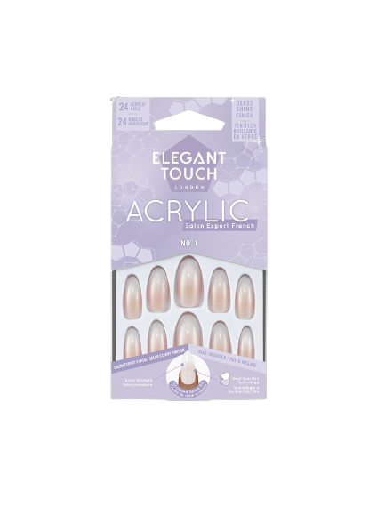 ET French Acrylic Nails No. 1 STILETTO