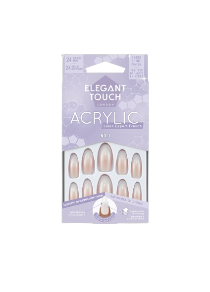 Elegant Touch French Acrylic Nails No. 1 STILETTO