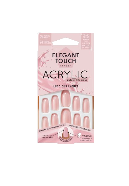 Elegant Touch Colour Acrylic Nails Luscious Lychee